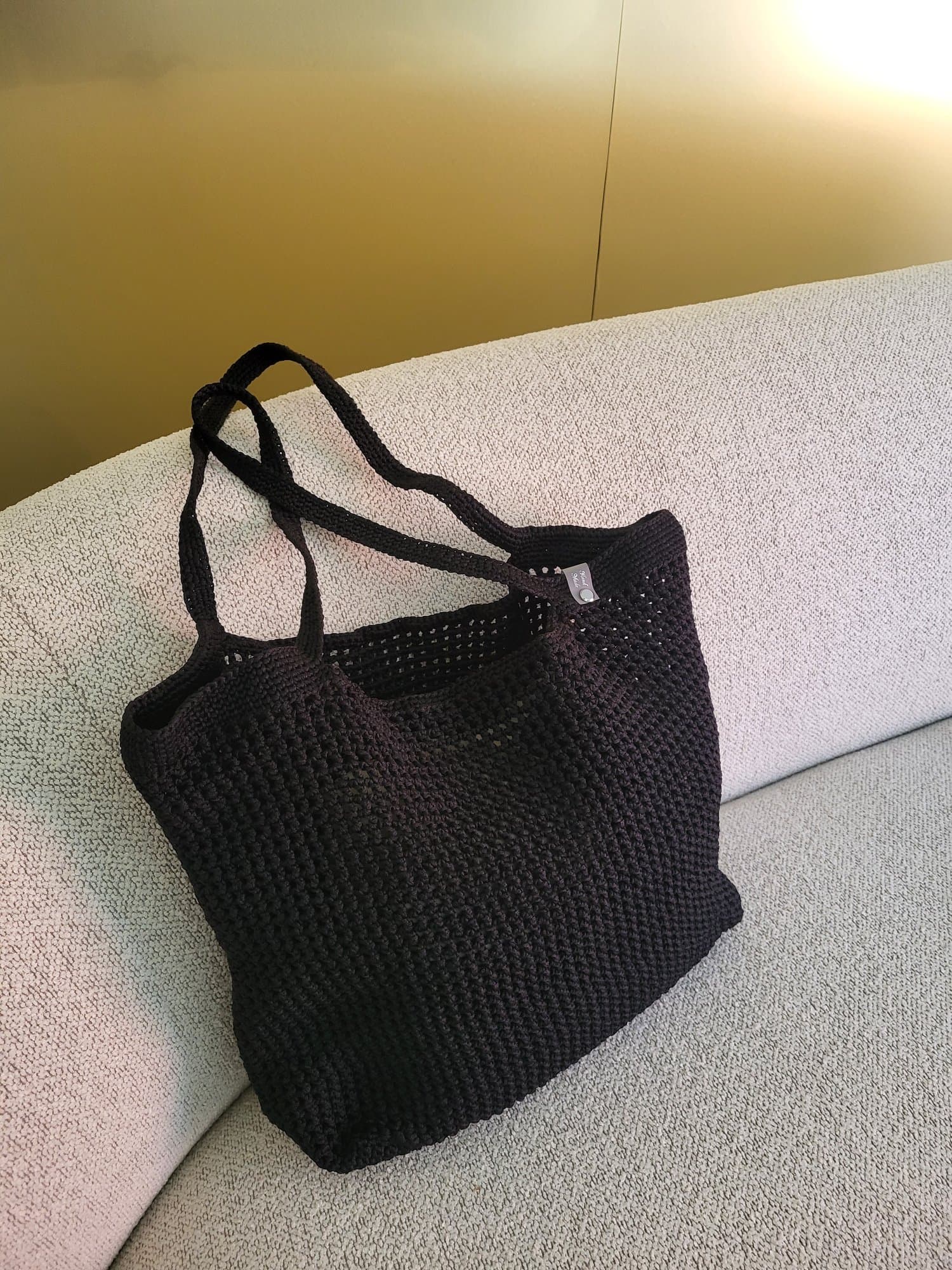 Сумка для пляжу чорна 100% ручна робота  — Keeseva